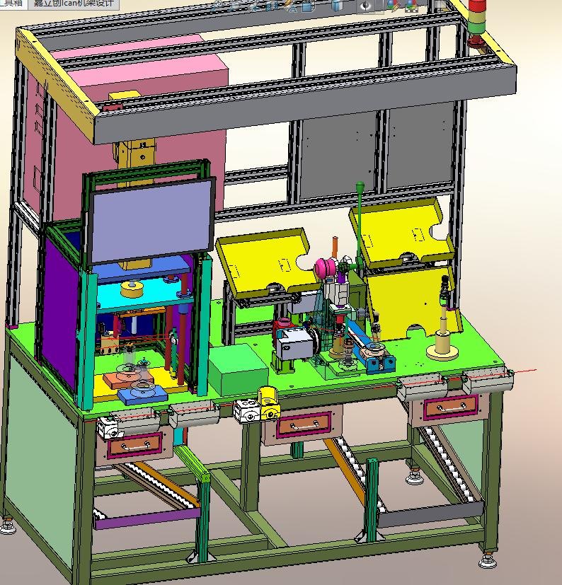 3D CAD design of a single-operator assembly and test cell