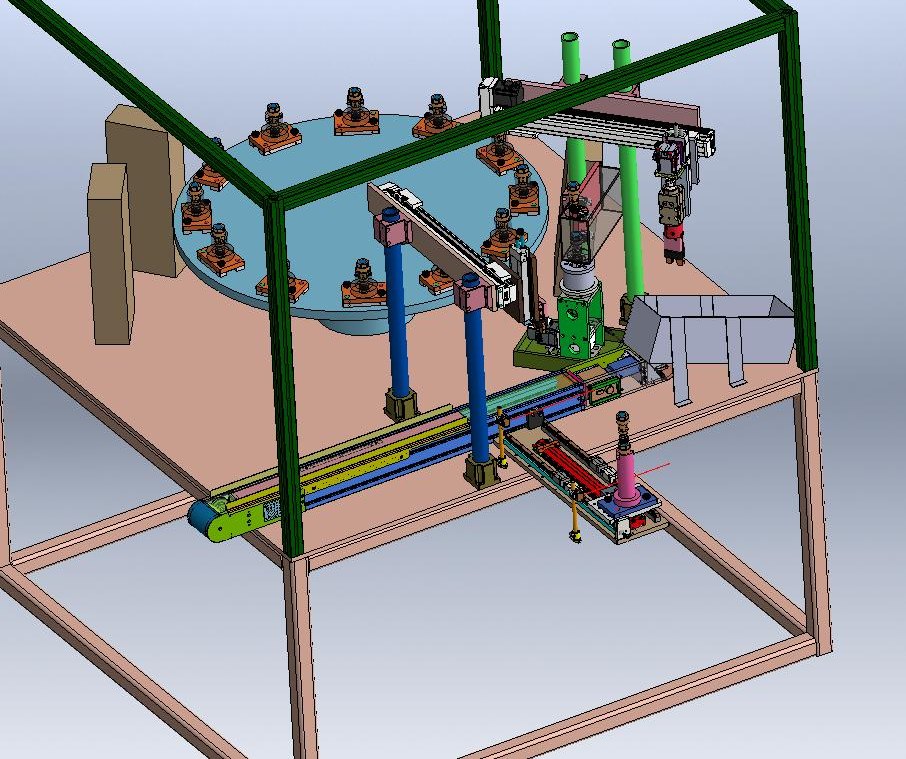 Retrofitted 12-station rotary test machine with new loading gantry